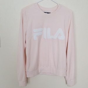 Pink FILA crew neck sweater